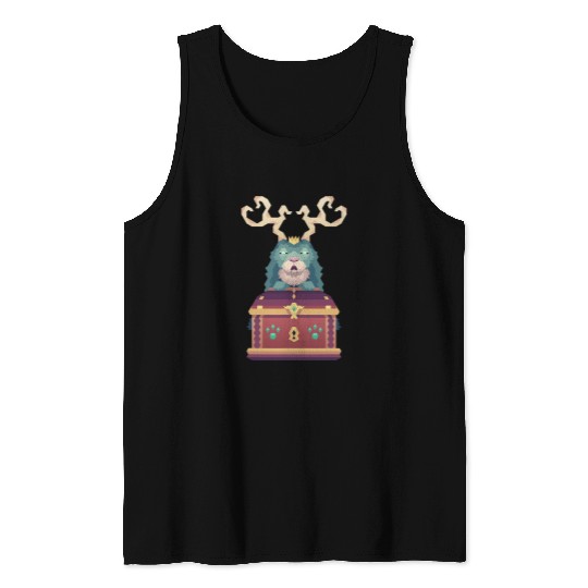 Jackalope King Fantasy Illustration Geeky Gaming Tank Tops