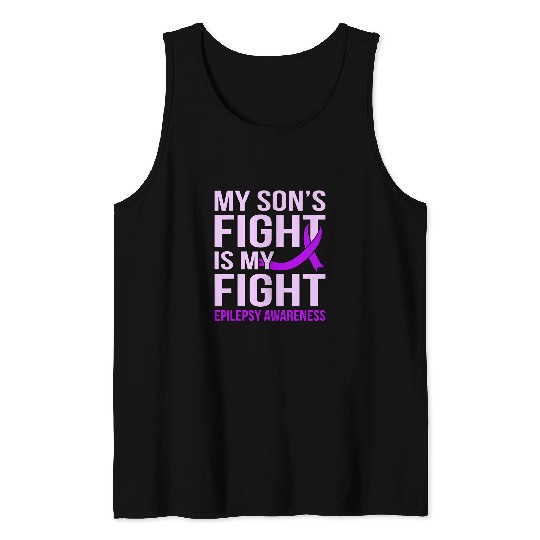 Sons Fight Is My Fight Epilepsy Awareness Purple Graphic Tank Tops