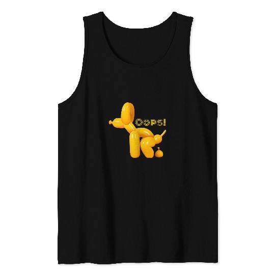 Oops Pop Art Balloon Dog Pooping Tank Tops