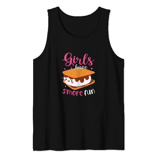Marshmallow Camping Campfire Women Girls Have Smore Fun Tank Tops