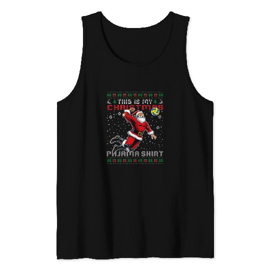 This Is My Christmas Pajama Volleyball Ugly Christmas Tank Tops