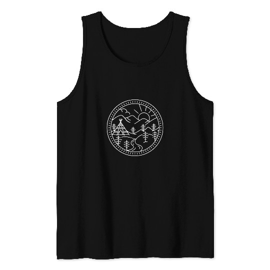 Indigenous Art Tipi Mountains Forest Southwest Tank Tops