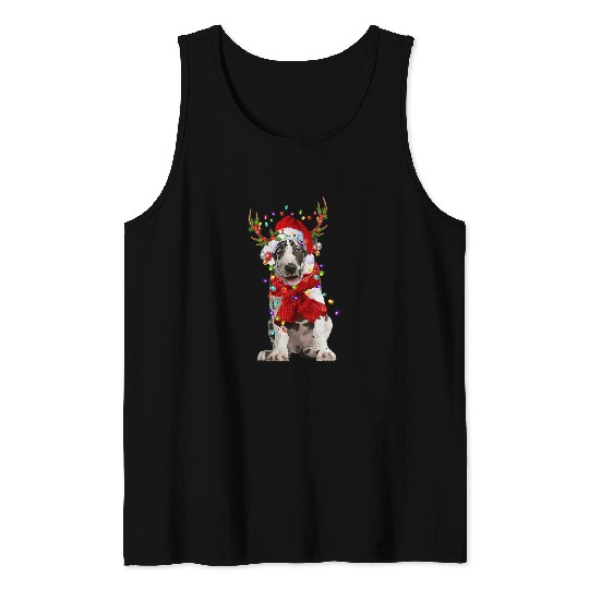 Dog Great Dane Christmas Snow Layers Santa Dog Ugly Xmas T-Shirt Tank Tops