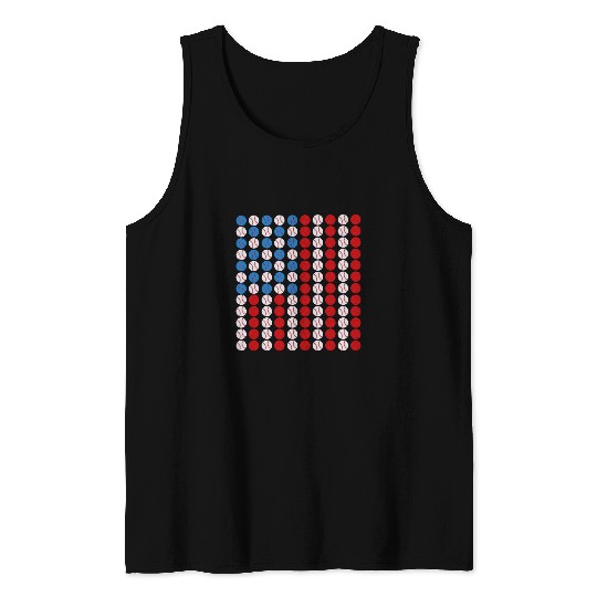 Discover Baseball USA Flag American Flag 1 Tank Tops
