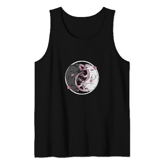 Rat Yin Yang Alternative Dark Grunge Punk Tank Tops