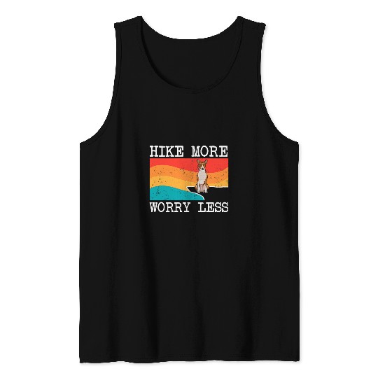 Hike More Worry Less Basenji Graphic Hiking Tank Tops