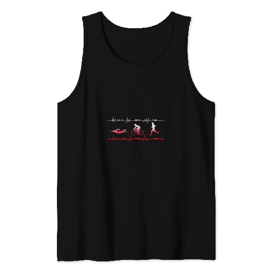 I See crazys People Swim Bike Run Triathlon Triathlon English Tank Tops