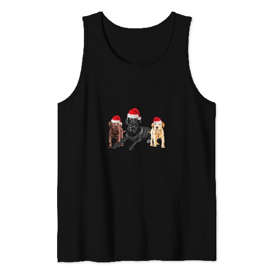 Labrador Lab Dog Labrador Christmas Santa Black Lab Chocolate Labrador Tank Tops