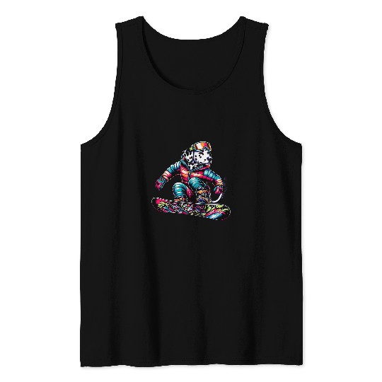 Snowboarding Dalmatian Dog Puppy Lover Snowboarder Tank Tops