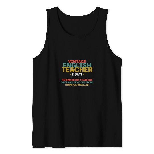 School Teacher Education Student English Professor Tank Tops