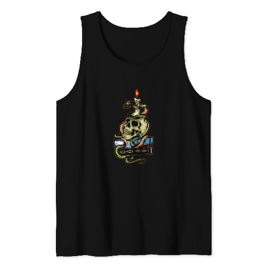 Snake and Skull Witchcraft Gothic Occult Horror Halloween Tank Tops