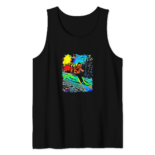 Skiing Pop Art Tank Tops