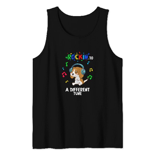 Rockin to a Different Tune Autism Warrior 23 Tank Tops