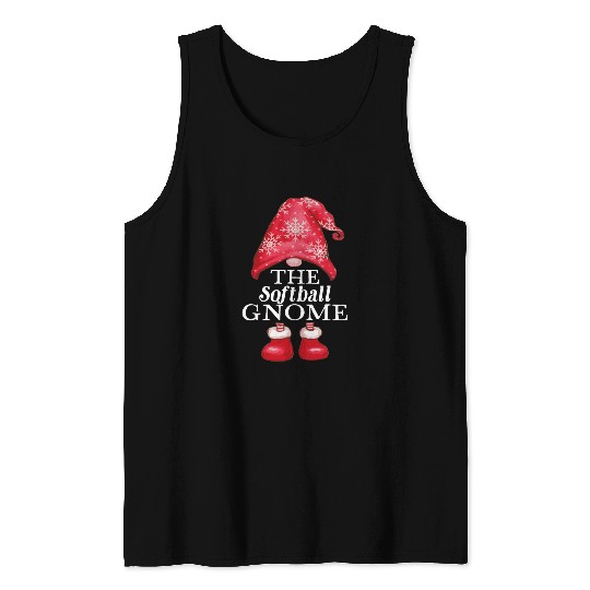 The Softball Gnome Christmas Family Matching Plaid xmass 1 Tank Tops