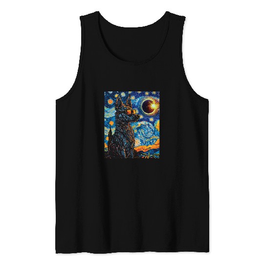 Total Solar Eclipse Blue Heeler Dog Tank Tops