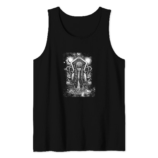 Scary Symbols Dark Art Grunge Goth Gothic Girl Horror Tank Tops