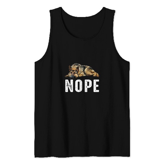 German Shepherd Nope Lazy Dog Lover Animals Outfits Cute Tank Tops