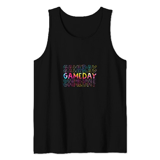 Tie Dye Game Day Vibes Football Volleyball Baseball Softball 1 Tank Tops