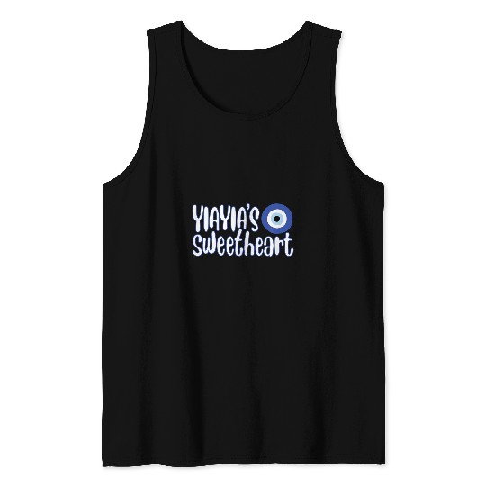Kids YiaYias Sweetheart Evil Eye Mati Greek Pride Gift Tank Tops