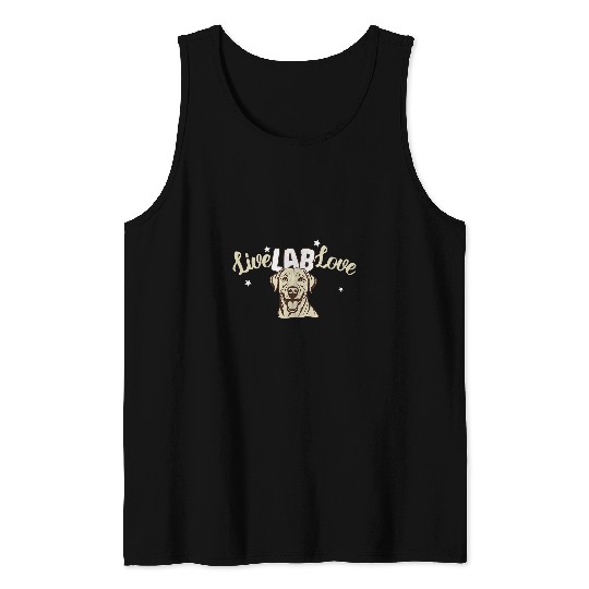 Live LAB Love Yellow Labrador Retriever Chocolate Lines Tank Tops