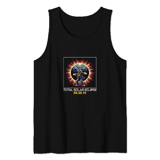 Schnauzer Dog Dancing Disco Solar Eclipse Tank Tops