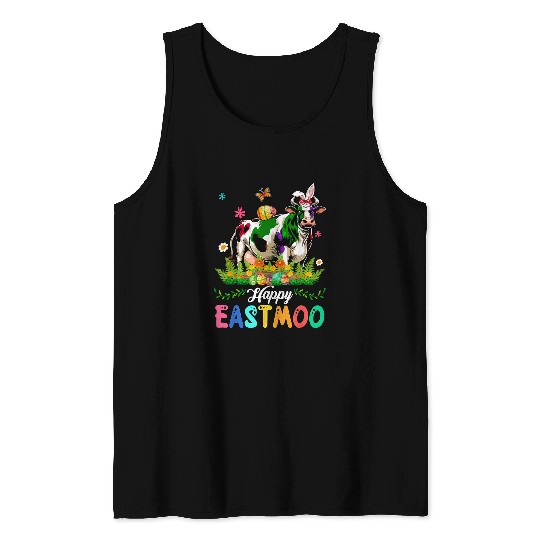 Discover Happy Easter Moo Cow Sound Costume Bunny Farmer Lover Kids Tank Tops