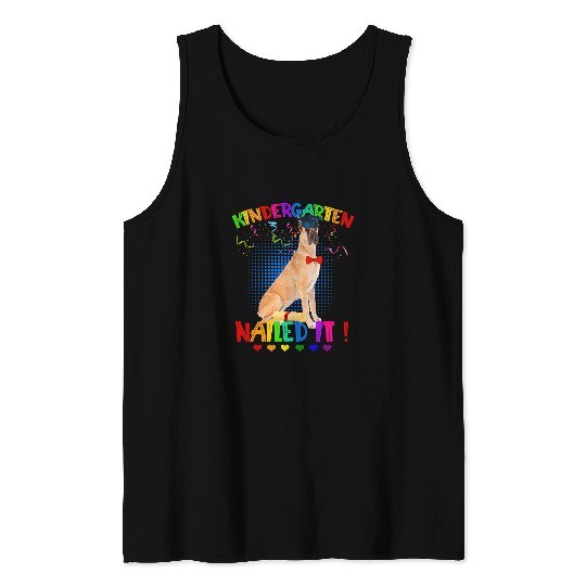 Dog Great Dane Graduation Class Of 22 Kindergarten Nailed It T-Shirt Tank Tops
