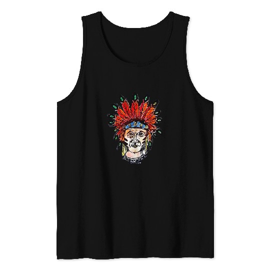 Native American Indian Warrior Apache Tribe vintages Style Tank Tops