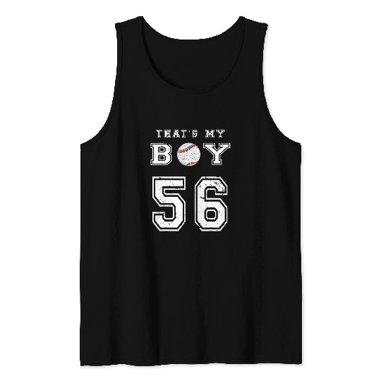 Thats My Boy Baseball 56 Jersey Number vintages Mom Dad Tank Tops