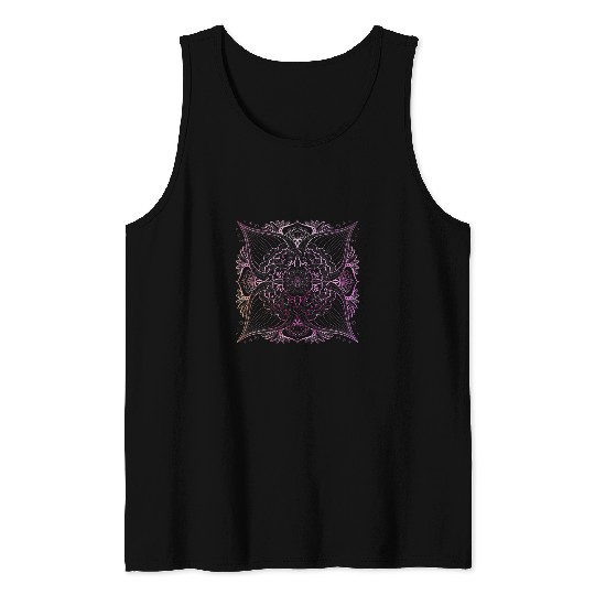 Sacred Pink Mandala Meditation Geometry Yoga Mantra Om Tank Tops