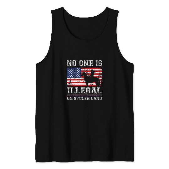 Native American No One is illegal on Stolen Land 5 Tank Tops