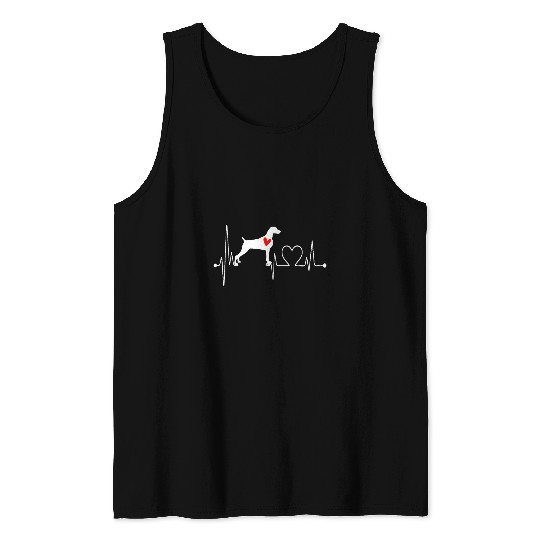 Weimaraner Vorstehund Dog Heartbeat EKG My Dogs My Cardio Tank Tops