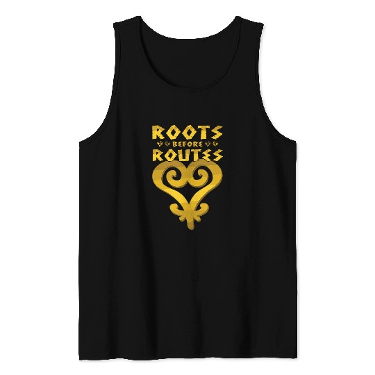 Roots before Routes Sankofa Symbol Black History Culture Tank Tops