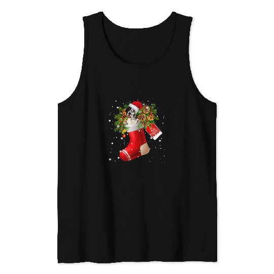 Santa English Setter In Christmas Sock Pajama Tank Tops