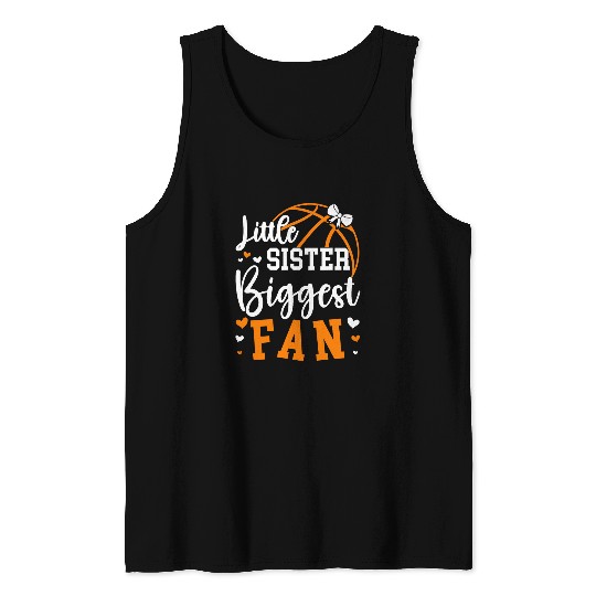 Little Sister Basketball Sister Of A Basketball Player Tank Tops