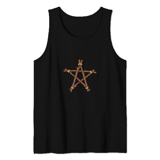 Star of Sticks Dark Art Aesthetic Grunge Symbol Occult Pagan Tank Tops