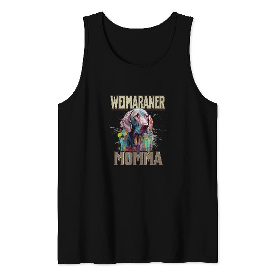 Weimaraner Momma Weimaraner Dog Puppy Lover Mothers Day Tank Tops