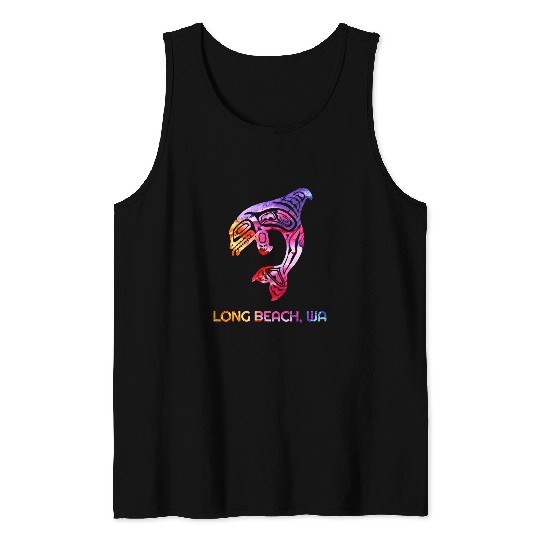 Tribal Long Beach WA Orca Killer Whale Native American Tank Tops