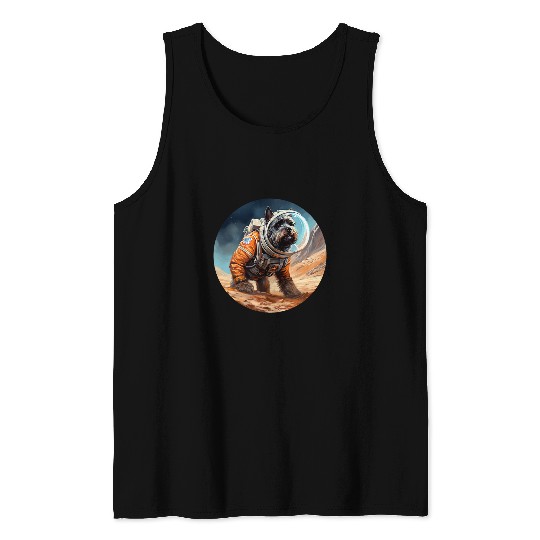 Schnauzer Mars Funny Dog Astronaut 2 Tank Tops