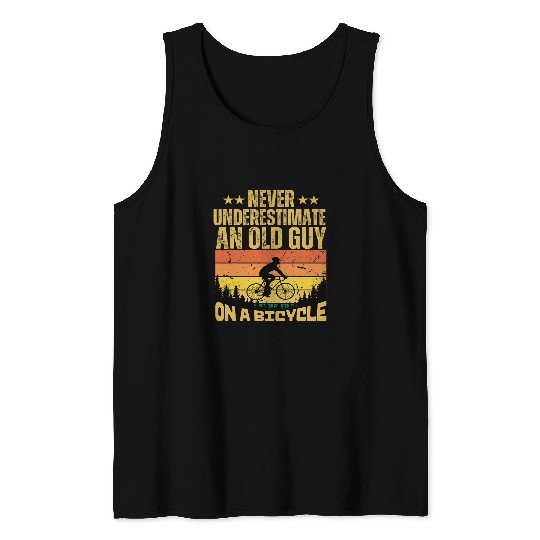 Stylish cycling artwork for grandpas who love riding bicycle Tank Tops