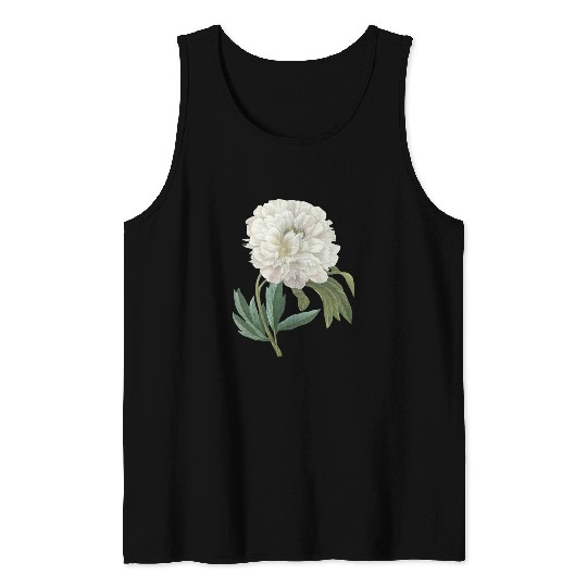PierreJosephRedoute White Peony Paint Flower Gardener Tank Tops