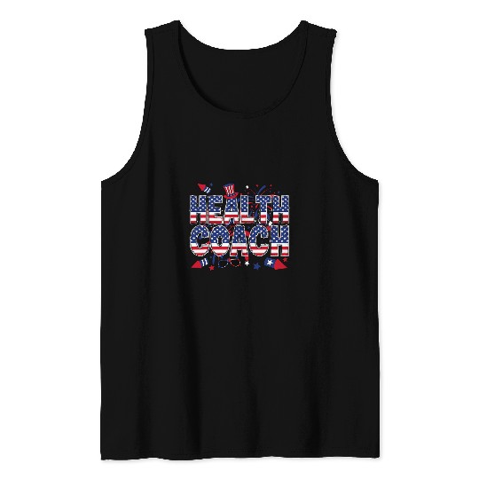 Discover 4th Of July Health Coachs American Flag Health Coaching Tank Tops