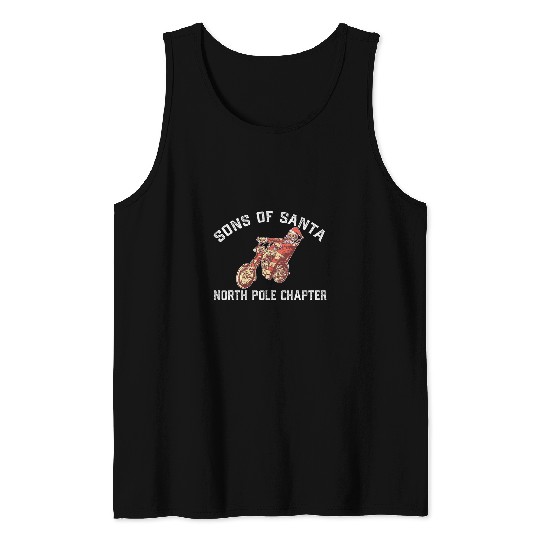 SONS OF SANTA NORTH POLE CHAPTER Christmas Meme ON BACK 21 Tank Tops