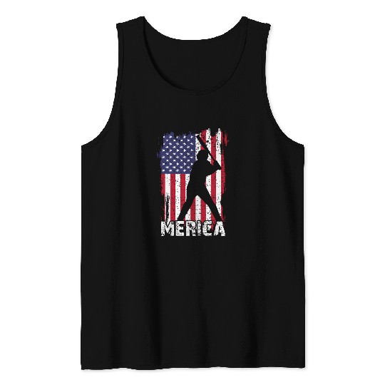 Merica American Flag Baseball s Kids Boy Men Patriotic Tank Tops