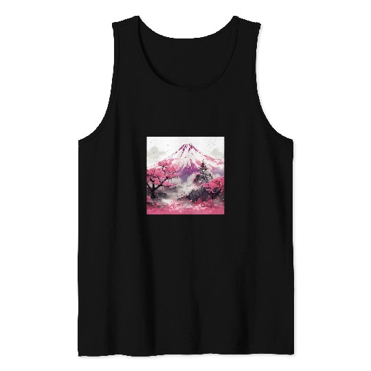 Nihons Symphony Sakura by the mountains Stream Ballet Tank Tops