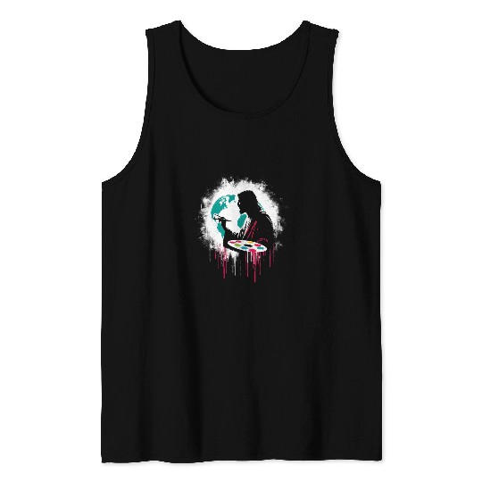Discover Jesus Painting Earth Funny Christian Religious Artist Tank Tops