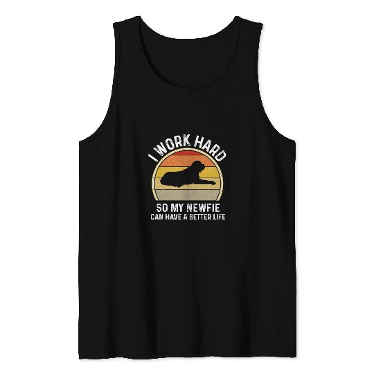Retro Newfie Dad Retro Newfie Newfoundland Dog Big Dog Dad Tank Tops