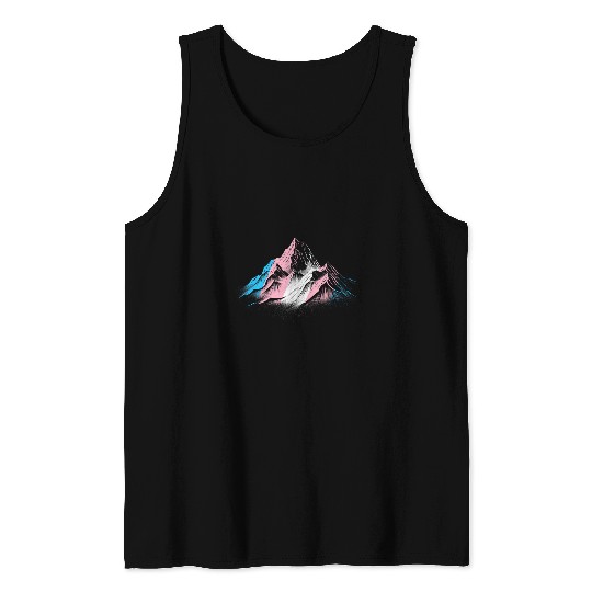 Subtle Transgender Pride Month Mountain Hiking Camping Trans Tank Tops