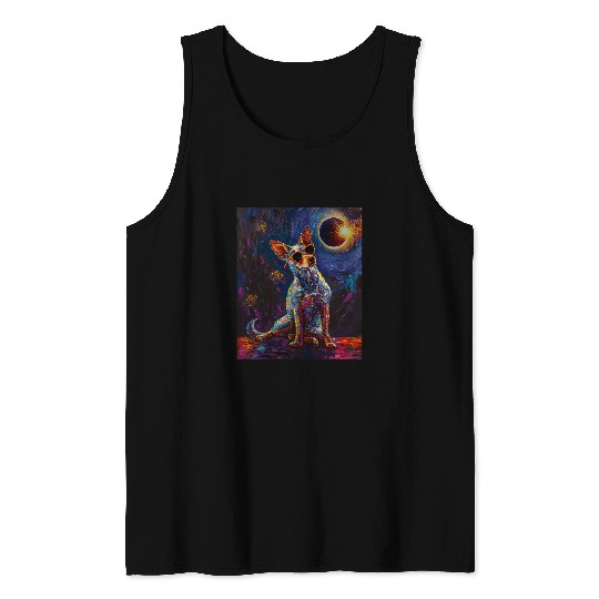 Total Solar Eclipse Blue Heeler Dog 1 Tank Tops