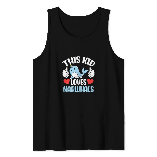 Kids This Kid Loves Narwhal Lover Toddlers Boys Girls Art Graphic Tank Tops
